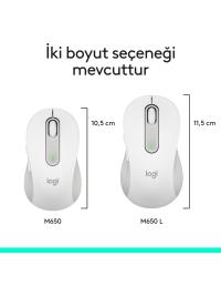 LOGITECH Signature M650 Küçük ve Orta Boy Sağ El Için Sessiz Kablosuz Mouse - Beyaz 910-006255